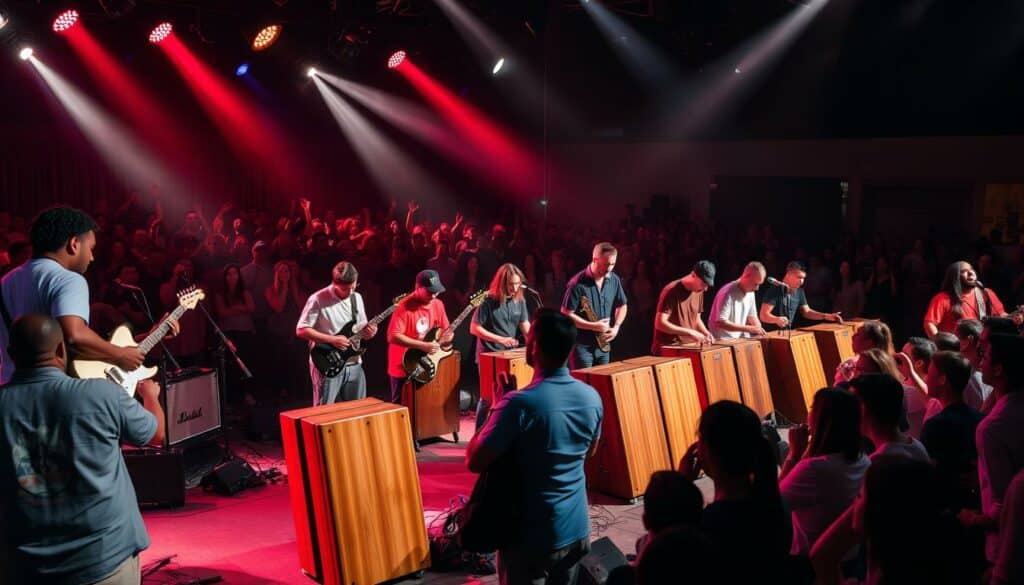 Cajon Live-Musik Vorführung